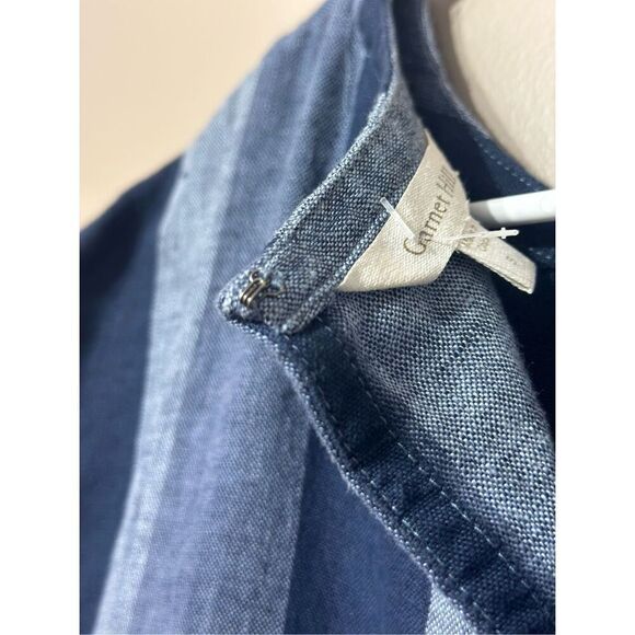 NWOT Garnett Hill Meraki Linen Patchwork Denim Boat Neckline Dress Women's S - Picture 12 of 12